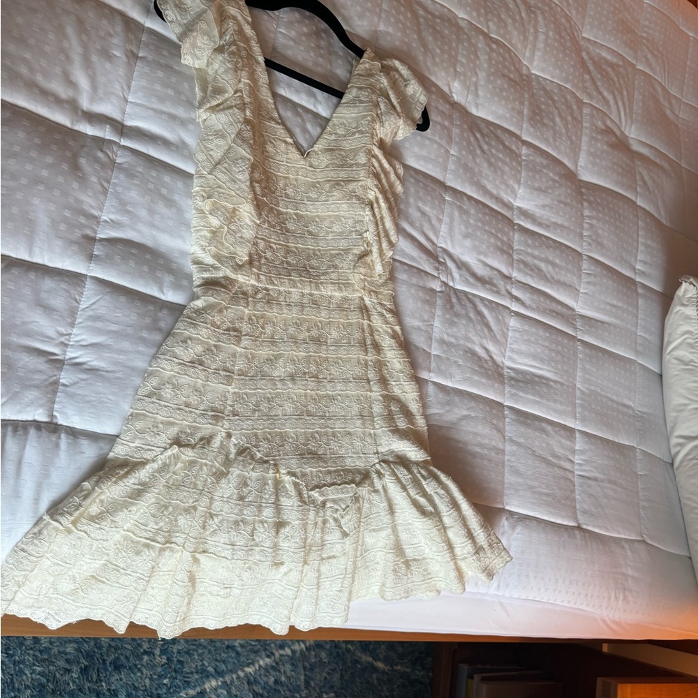 LoveShackFancy off white mini dress